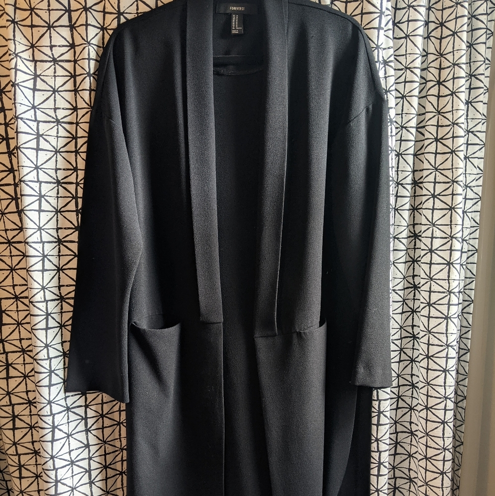 Oversized Open-front Tuxedo Blazer